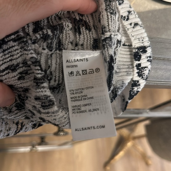 All Saints Haruko semi sheer women’s cotton blend top size 6 - Picture 6 of 8